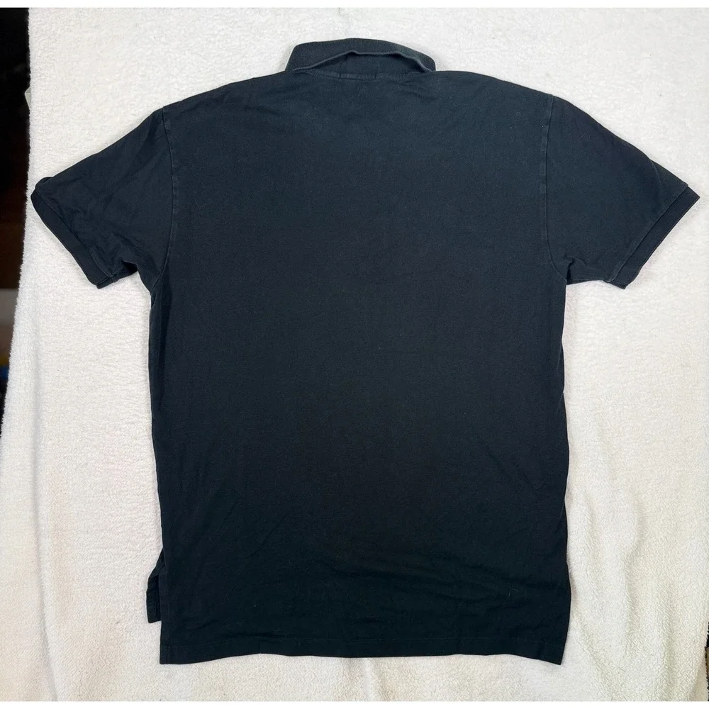 Polo Ralph Lauren Mens Large Black Pima Cotton Stretch Short Sleeve Polo Shirt
